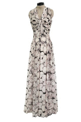 Dreamy Fall 2004 Chanel by Karl Lagerfeld Runway Look 13 & Ad Campaign Floral Lace & Chiffon Dress
