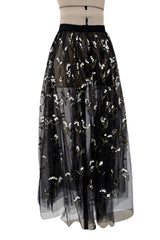 Beautiful Fall 2019 Christian Dior by Maria Grazia Chiuri Runway Look 36 Black Net Bead & Sequin Over Skirt