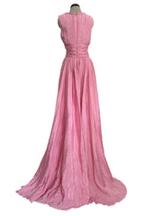 Gorgeous Pre-Fall 2012 Oscar de la Renta Runway Look 53 Soft Pink Silk Dress w Trained Skirt