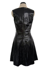 Fantastic Spring 1997 Versace Versus Black Iridescent 'Holographic' Dress as Seen on Fran Drescher
