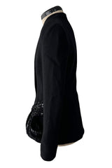 Fabulous Fall 2008 Christian Dior Black Meticulously Tailored Bar Jacket w Beaded Hip Detailing