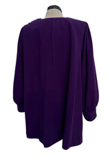 Documented Fall 1985 Yves Saint Laurent Haute Couture Runway Look 43 Purple Over-sized Cut Tunic