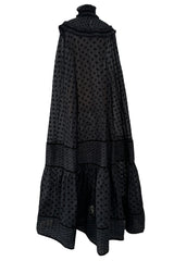 Fall 2017 Dsquared by Dean & Dan Runway High Neck Black Silk & Cotton Cape