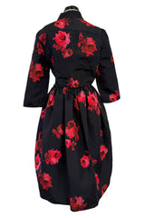 Iconic Fall 2005 Prada by Miucca Runway Look 45 Ad Campaign Rose Print Silk Dress