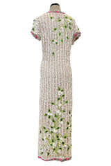 Exquisite 1960s Mr Blackwell One Off Highly Detailed & Embellished Ivory Sheath Dress