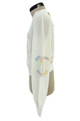 Gorgeous Cruise 2019 Chanel by Karl Lagerfeld Double C Rainbow Stripe Logo Sweater