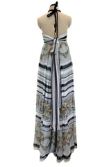 Resort 2009 Gucci by Frida Giannini Runway Look 18 Silk Caftan Dress w Elaborate Shell Halter