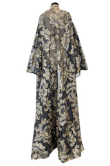 Phenomenal Fall 1993 Paco Rabanne Haute Couture Runway Sample Look 51 Metallic Gold & Silk Net Evening Caftan Coat