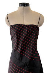 Fall 1978 George Stavropoulos Minimalist Bias Cut Black & Red Silk Dress