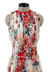 Prettiest Spring 2019 Carolina Herrera by Wes Gorden Runway Look 25 Silk Chiffon Floral Print Dress