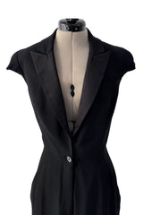 Spring 2008 Alexander McQueen "La Dame Bleue" Black Jumpsuit w Pink Inner Shoulder Detail
