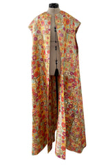 Amazing 1960s Arnold Scaasi Couture Gold Metallic Vest / Sleeveless Evening Coat