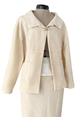 Cruise 2012 Chanel by Karl Lagerfeld Runway Look 8 Ivory Suit w Jewels, Sequin Details & Silver Thread