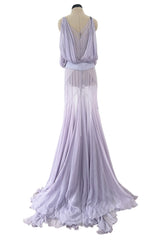 Remarkable Spring 2012 Alexandre Vauthier Haute Couture Runway Look 23 Pale Lavender Silk Chiffon Dress