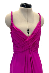 Cruise 2010 Christian Dior by John Galliano Pink Silk Chiffon Crossed Over Bodice Dress