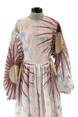 Spectacular Spring 2017 Sandra Mansour Metallic Sun & Heart Pale Pink Net Dress