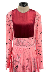 Spring 2017 Valentino by PierPaolo Piccioli Runway Look 12 Zandra Print Pink Silk Dress
