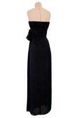 Rarest Spring 2002 Yves Saint Laurent Haute Couture Final Collection Black Silk Chiffon Dress