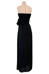 Spring 2002/Spring 1991 Yves Saint Laurent Haute Couture Final Collection Black Silk Chiffon Dress