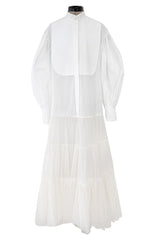 Spring 2020 Valentino by Pierpaolo Piccioli Runway White 'Le Blanc' Tuxedo Front Dress