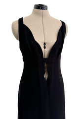 Fall 2012 Valentino by Pierpaolo Piccioli & Maria Grazia Chiuri Black Silk Dress w Front Plunge