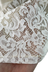 Prettiest Spring 1982 Christian Dior by Marc Bohan Haute Couture Sleeveless Ivory Silk & Lace Top