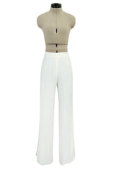 Chic Spring 1993 or 1996 Christian Dior by Gianfranco Ferre Numbered White Tux Pant Suit
