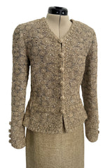 Spring 2000 Balmain Haute Couture by Oscar de la Renta Elaborate Jacket & Matching Skirt