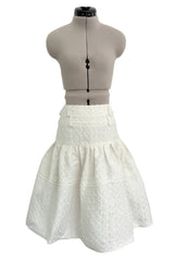 Extraordinary Spring 2006 Christian Dior by John Galliano Textured Off White Bow Detailed Jacket & Full Skirt Suit