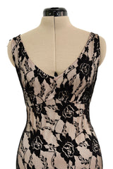 Gorgeous 2010s John Galliano Spanish Influnced Tiered & Ruffled Black Lace Bias Cut Dress