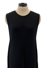 Chic Spring 2000 Chanel by Karl Lagerfeld Runway Sleeveless Black Jersey Tent Swing Dress