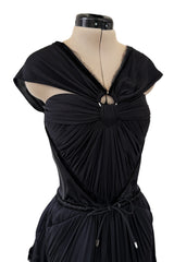 Fall 2005 Christian Dior by John Galliano Runway Look 51 Black Pleated Corset Dress
