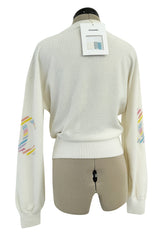 Gorgeous Cruise 2019 Chanel by Karl Lagerfeld Double C Rainbow Stripe Logo Sweater