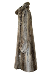 Incredible Fall 2001 Chloe by Stella McCartney Faux Fur Runway Look 1 Coat w Bead & Crsytal Detail