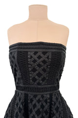 Prettiest 2010s Christian Dior by John Galliano Strapless Dress w Embroidered Flowers & Ribbon