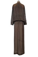 Fall 1981 John Anthony Couture Hand Beaded Silk Chiffon Top & Skirt Set