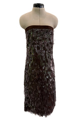 Incredible Fall 2010 Gucci by Frida Giannini Runway Look 45 Strapless Dress Covered w Pailettes & Matching Capelet