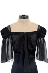 Prettiest Fall 2009 Chanel by Karl Lagerfeld Runway Look 55 Black Silk & Chiffon Dress