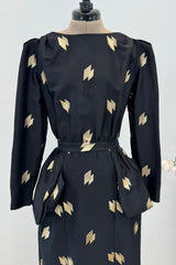 Christian Dior Spring 1979 Backless Gold & Black Dress