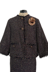 Pristine Pre-Fall 2012 Chanel by Karl Lagerfeld Metallic Gold Detailed Suit w Gripoix Buttons