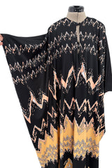 1970s Lanvin by Jules-Francois Crahay Easy-to-Wear Printed Jersey Caftan Dress