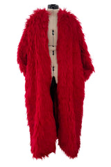Pre-Fall 2019 Valentino by Pierpaulo Piccioli Runway Look 4 Oversized Shaggy Red Mohair Coat