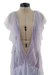 Extraordinary Spring 2012 Alexandre Vauthier Custom Sample Pale Lavender Silk Net & Sequin dress