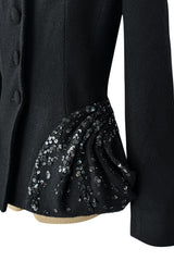 Fabulous Fall 2008 Christian Dior Black Meticulously Tailored Bar Jacket w Beaded Hip Detailing