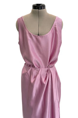 Prettiest Early 1990s Emanuel Ungaro Haute Couture Rose-Pink Silk Wrap Skirt & Tank Top Set Dress