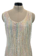 Spectacular Halston Resort 1982 Beaded Fringe Dress