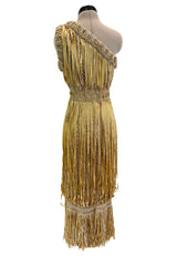 Outstanding Cruise 2011 Chanel by Karl Lagerfeld Runway Look 36 Gold Ribbon & Metallic Gold Cord Knit Dress