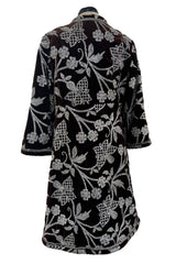 1968 Bill Blass Museum Documented Silver Thread Pattern in Brown Velvet Jacket