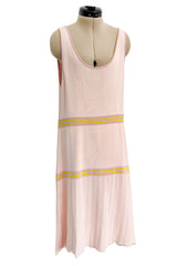 Dreamy Cruise 2004 Chanel by Karl Lagerfeld Pale Pink Knit Dress & Pastel Cardigan Set