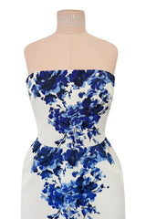 Valentino Fall 2013 by Maria Grazia Chiuri & Pierpaolo Piccioli Strapless Blue & White Dress